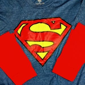 Superman Logo Long Sleeve T Shirt w/ Tags 2XL XXL